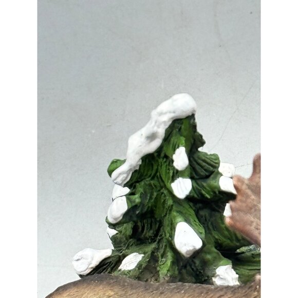 Wild Animals Moose Figurine With Snowy Trees Winter Scene Used READ - Picture 3 of 8